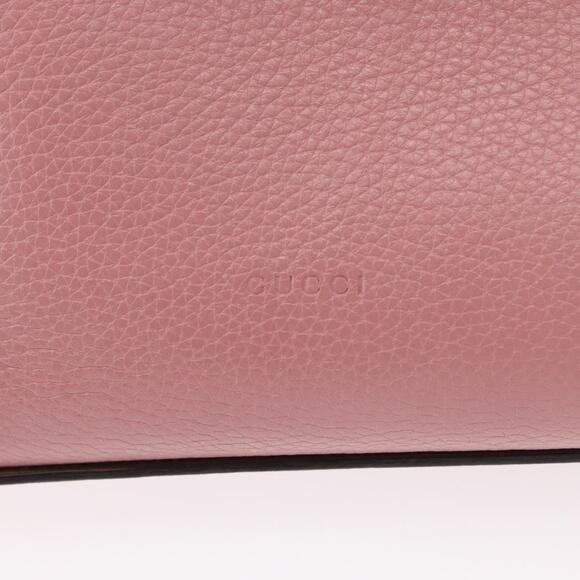GUCCI Bamboo Daily Hand Bag Leather 2way Pink Silver 370831  GUCCI Bamboo Daily Hand Bag Leather 2way Pink Silver 370831 Auth 153982